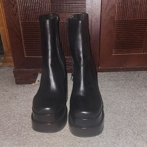 Steve Madden Black Platform Heeled Boots